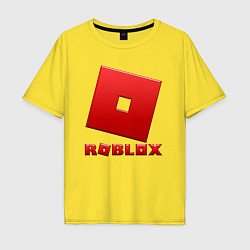 Мужская футболка оверсайз ROBLOX логотип красный градиент