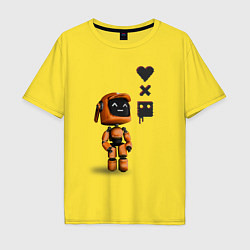 Футболка оверсайз мужская Оранжевый робот с логотипом LDR, цвет: желтый