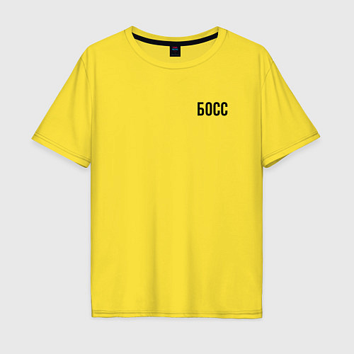 Мужская футболка оверсайз Босс Black / Желтый – фото 1