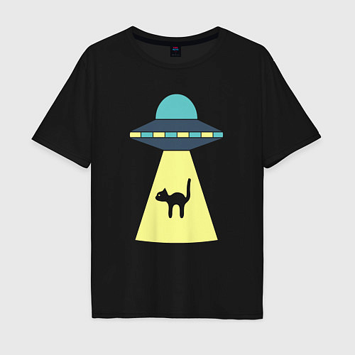 Мужская футболка оверсайз Похищение кота / Черный – фото 1