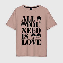 Мужская футболка оверсайз ALL YOU NEED IS LOVE THE BEATLES