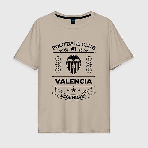 Мужская футболка оверсайз Valencia: Football Club Number 1 Legendary / Миндальный – фото 1