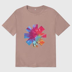 Футболка оверсайз мужская RHCP Color, цвет: пыльно-розовый