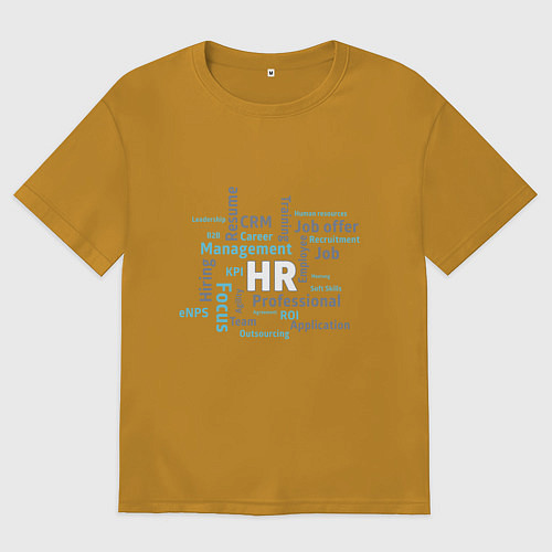 Мужская футболка оверсайз HR terms / Горчичный – фото 1