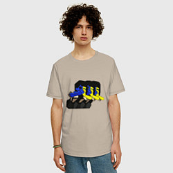 Футболка оверсайз мужская Ena vomit, цвет: миндальный — фото 2