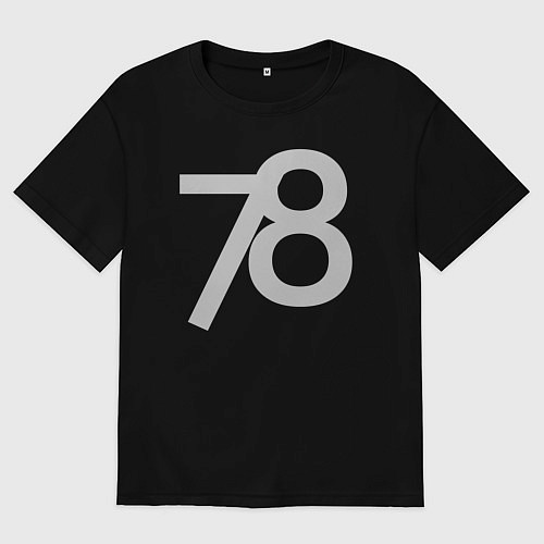 Мужская футболка оверсайз Огромные цифры 78 / Черный – фото 1