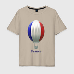 Мужская футболка оверсайз 3d aerostat French flag