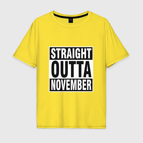 Мужская футболка оверсайз Прямо из ноября / Желтый – фото 1