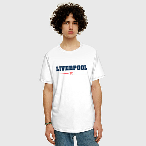 Мужская футболка оверсайз Liverpool FC Classic / Белый – фото 3