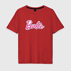 Футболка оверсайз мужская Barbie logo, цвет: красный