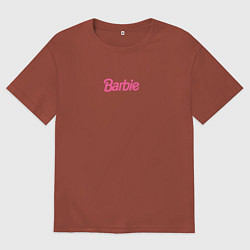 Футболка оверсайз мужская Barbie mini logo, цвет: кирпичный