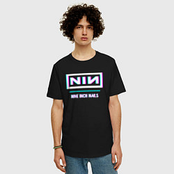 Футболка оверсайз мужская Nine Inch Nails Glitch Rock, цвет: черный — фото 2