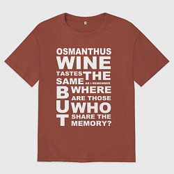 Футболка оверсайз мужская Чжун Ли Цитата OSMANTHUS WINE Genshin Impact, цвет: кирпичный