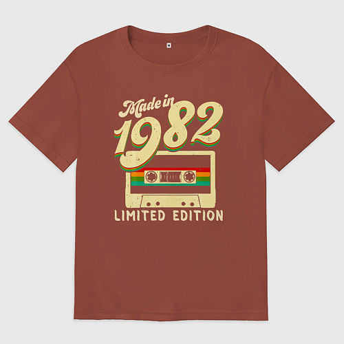 Мужская футболка оверсайз Сделано в 1982 году, ограниченная серия / Кирпичный – фото 1