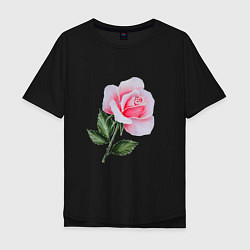 Футболка оверсайз мужская Gentle Rose, цвет: черный