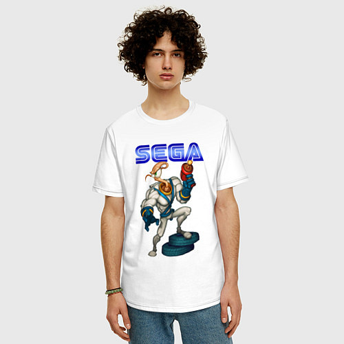 Мужская футболка оверсайз SEGA - Jim / Белый – фото 3