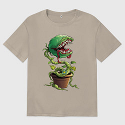 Футболка оверсайз мужская Plant - Piranha, цвет: миндальный