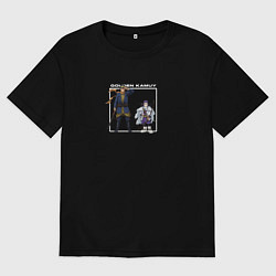 Футболка оверсайз мужская Асипра и Саити Золотое божество, цвет: черный