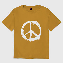 Футболка оверсайз мужская Pacific symbol white, цвет: горчичный