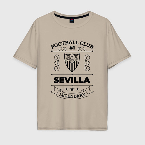Мужская футболка оверсайз Sevilla: Football Club Number 1 Legendary / Миндальный – фото 1