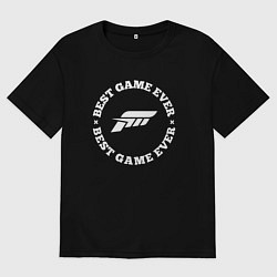 Футболка оверсайз мужская Символ Forza Horizon и круглая надпись Best Game E, цвет: черный