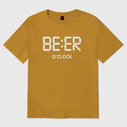 Футболка оверсайз мужская Beer oclock Пивной час, цвет: горчичный