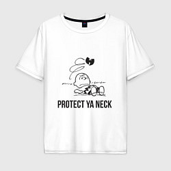 Футболка оверсайз мужская WU Protect Ya Neck, цвет: белый