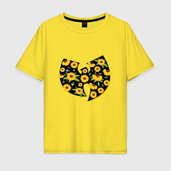 Футболка оверсайз мужская Flowers - Wu-Ynag, цвет: желтый