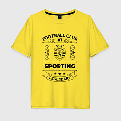 Футболка оверсайз мужская Sporting: Football Club Number 1 Legendary, цвет: желтый