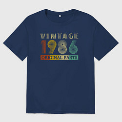 Футболка оверсайз мужская Винтаж 1986 Оригинальные запчасти, цвет: тёмно-синий