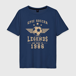 Футболка оверсайз мужская Эпическая легенда футбола 1986, цвет: тёмно-синий