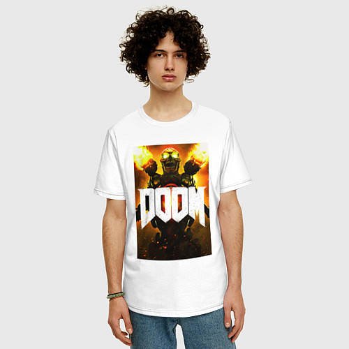 Мужская футболка оверсайз Doom - apex revenant / Белый – фото 3