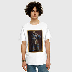 Футболка оверсайз мужская Портрет Робаута Жиллимана в раме, цвет: белый — фото 2