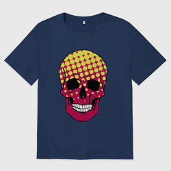 Футболка оверсайз мужская Pop-art skull, цвет: тёмно-синий