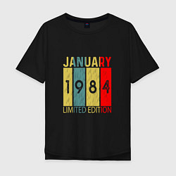 Футболка оверсайз мужская 1984 - Январь, цвет: черный