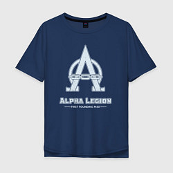 Футболка оверсайз мужская Альфа легион винтаж лого, цвет: тёмно-синий