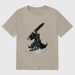 Футболка оверсайз мужская Berserk the Black Swordsman, цвет: миндальный