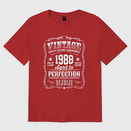 Мужская футболка оверсайз Винтаж 1988 года, выдержанный до совершенства / Красный – фото 1