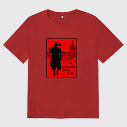 Футболка оверсайз мужская Раскольников - А не срубить ли мне бабок, цвет: красный