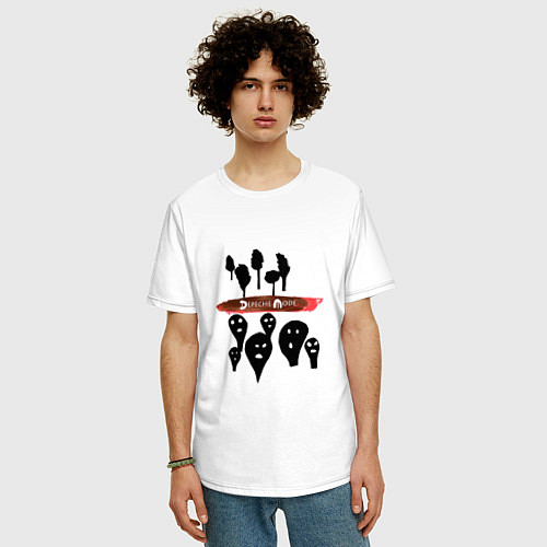Мужская футболка оверсайз Popular techno music group / Белый – фото 3