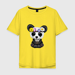 Футболка оверсайз мужская Мир - Панда, цвет: желтый