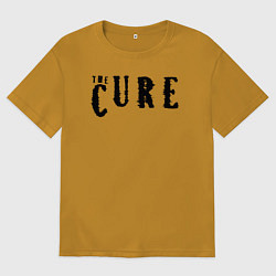 Футболка оверсайз мужская The Cure лого, цвет: горчичный