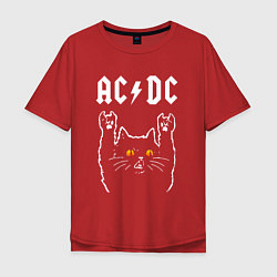 Мужская футболка оверсайз AC DC rock cat