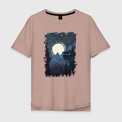 Футболка оверсайз мужская Джип и пропасть, цвет: пыльно-розовый