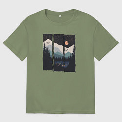 Футболка оверсайз мужская Бездорожье Сибирь, цвет: авокадо