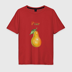 Футболка оверсайз мужская Pear груша, цвет: красный