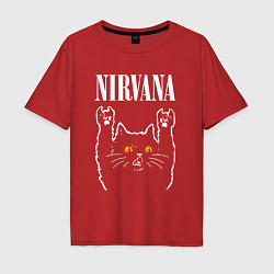 Мужская футболка оверсайз Nirvana rock cat