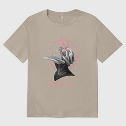 Футболка оверсайз мужская Евангелион Ева в форме берсерка, цвет: миндальный