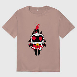 Футболка оверсайз мужская Воскресшая овечка - Cult of the lamb, цвет: пыльно-розовый