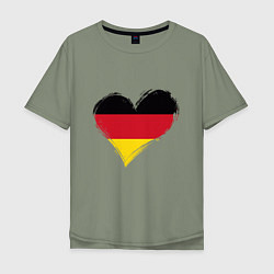 Футболка оверсайз мужская Сердце - Германия, цвет: авокадо